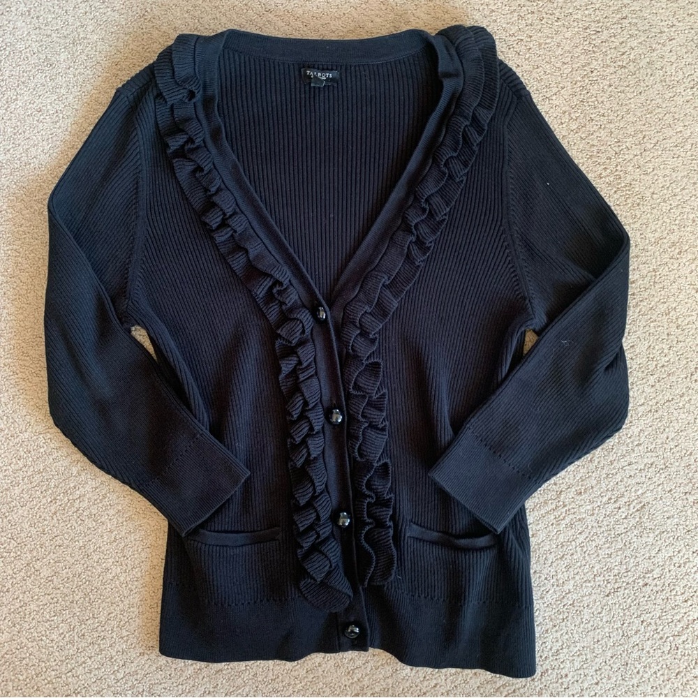Talbots black button cardigan sweater